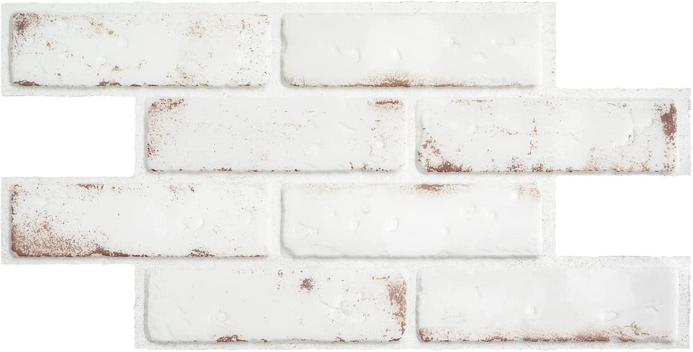 White And Rusty Red 3D Stick on Tiles
