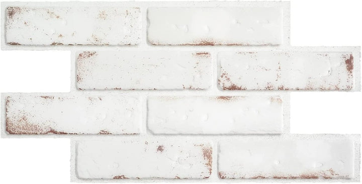 White And Rusty Red 3D Stick on Tiles