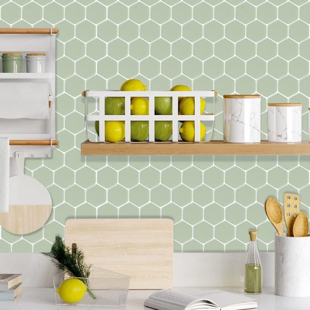 Hexagon Peel and Stick Backsplash for Kitchen