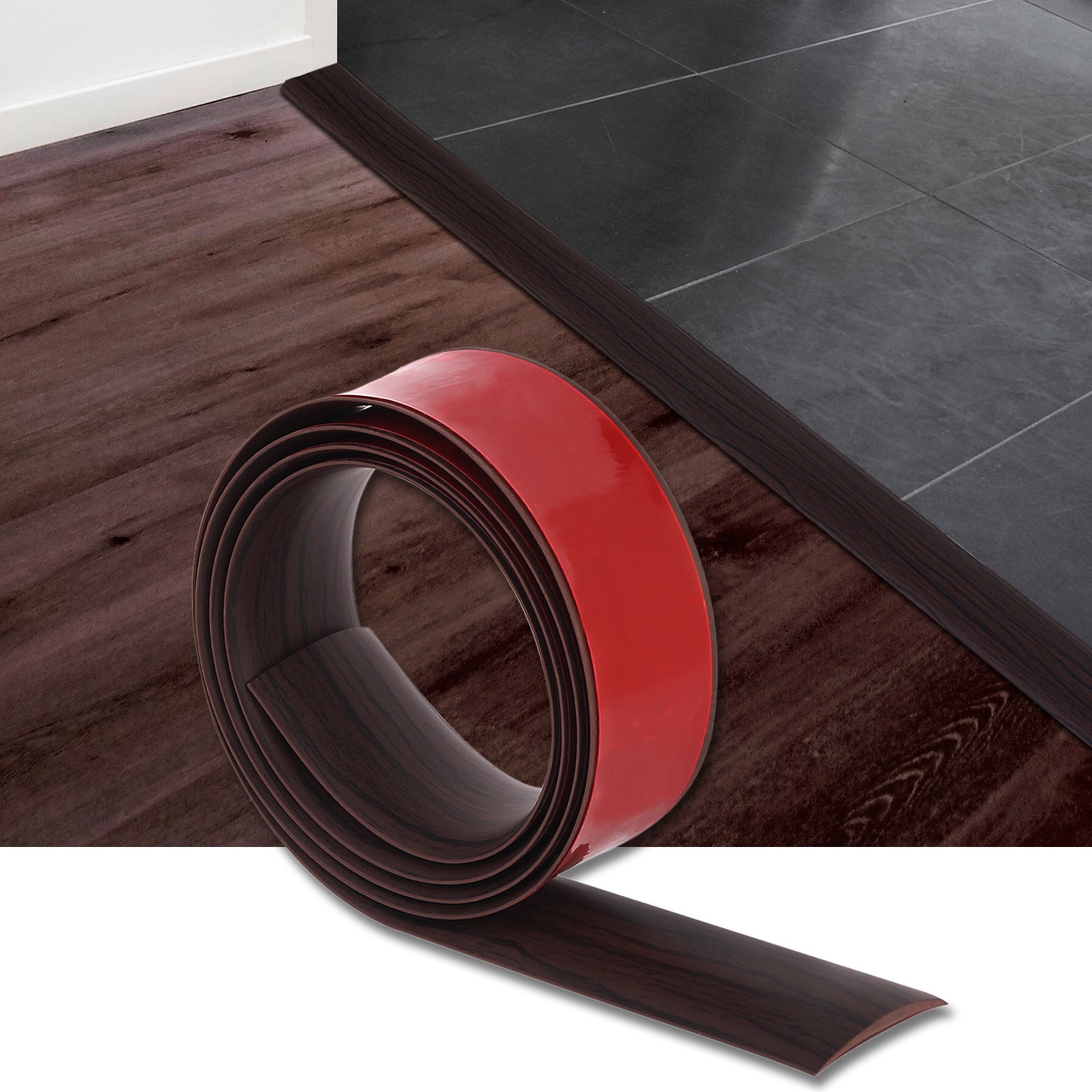 12FT Dark Brown Self Adhesive Vinyl Floor Transition Strip – Yipscazo Tiles