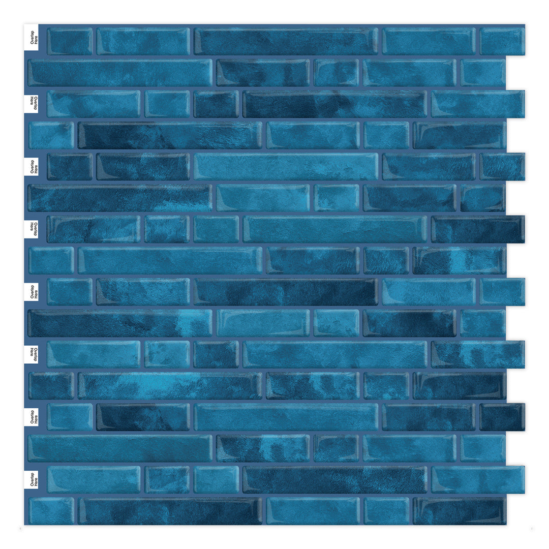 Ocean Blue Peel and Stick Kitchen Tile
