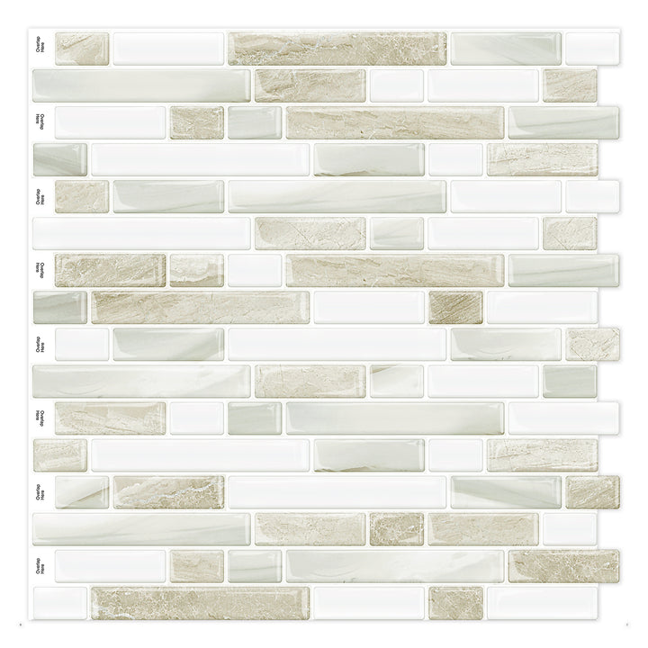 Marble Beige&white Peel and Stick  3D Vinyl Backsplash