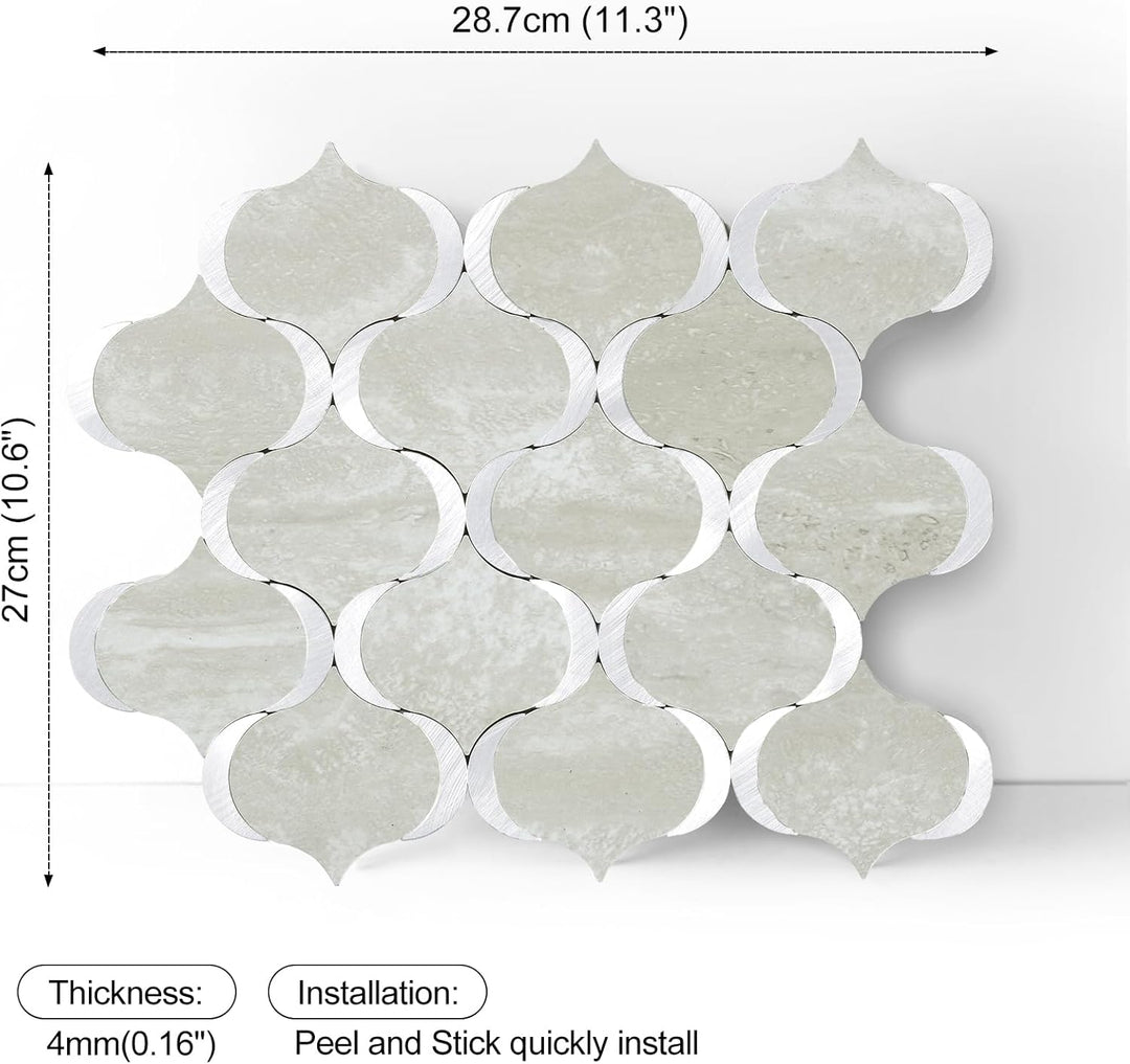 Self-adhesive tile size diagram