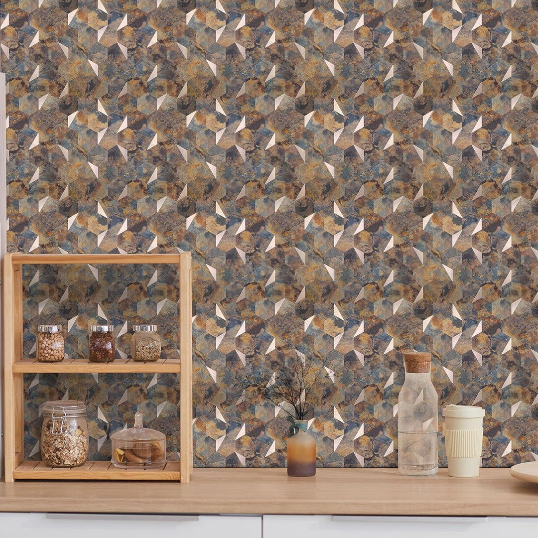 hexagon backsplash stick on wall