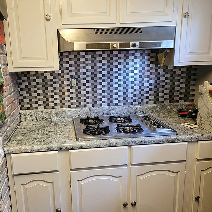 metal tile backsplash stick on kitchen