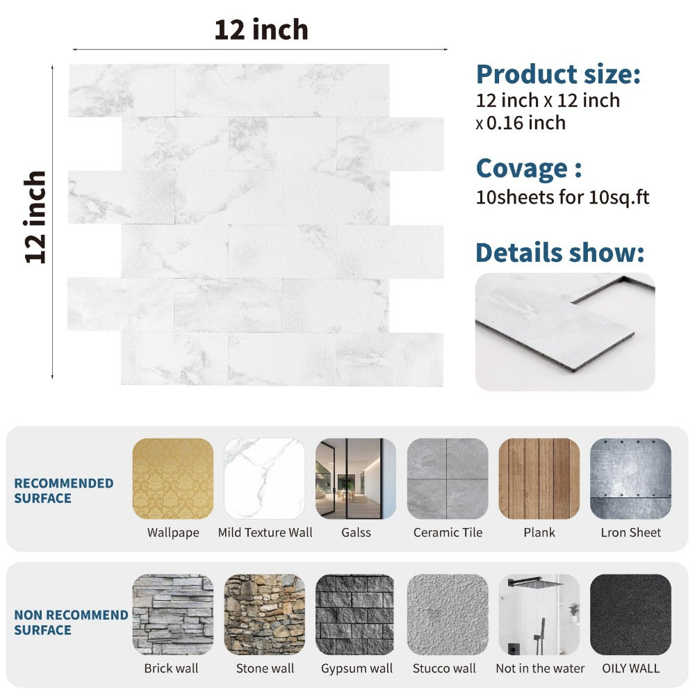 size of peel and stick wall tile