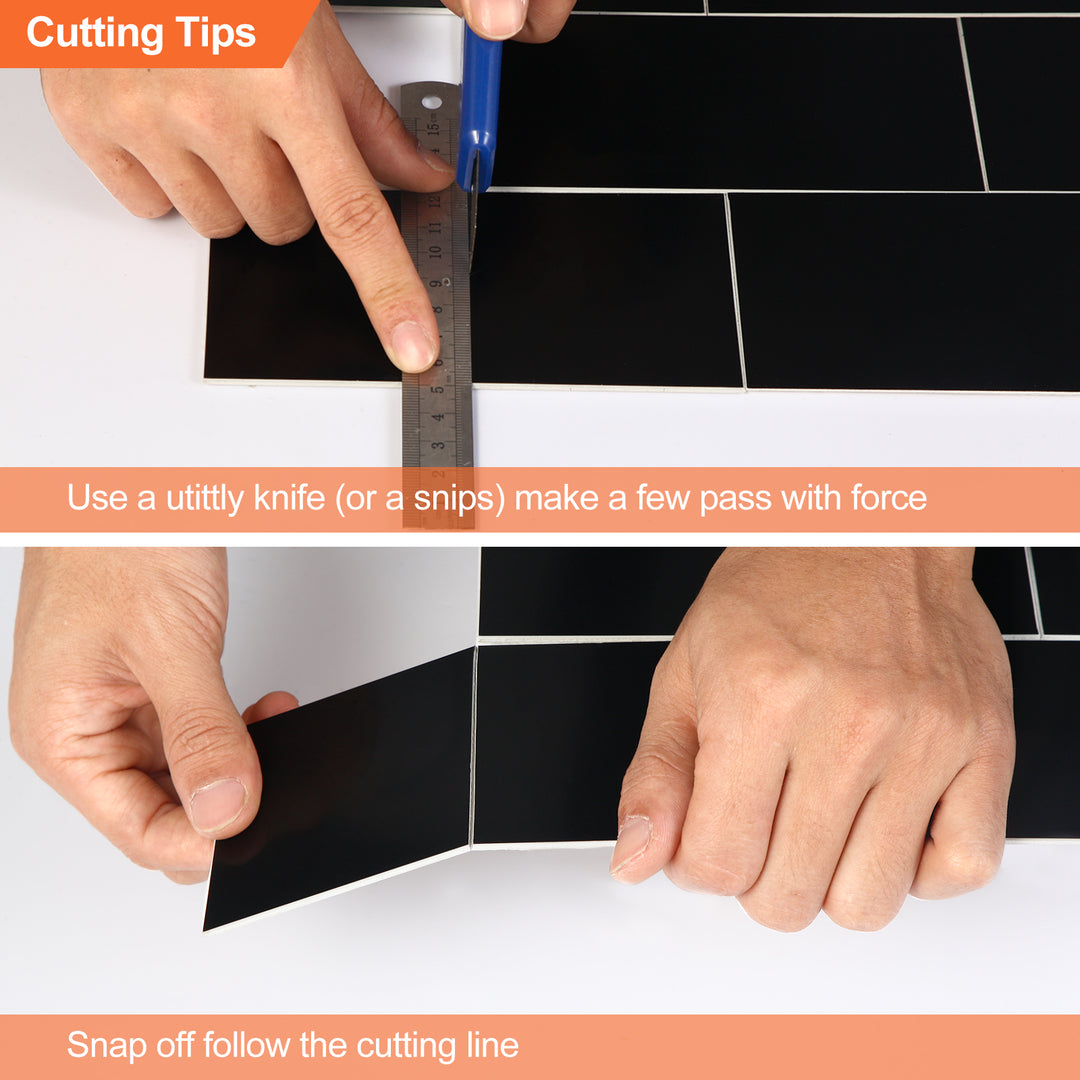 Snipping peel-and-stick tiles