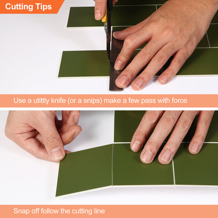 Cutting self-adhesive tiles