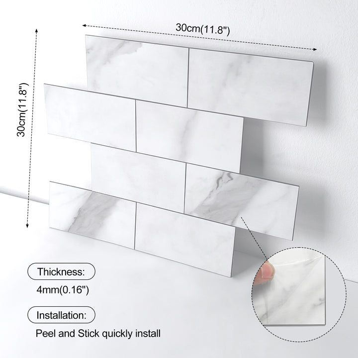 The dimensions of our self-adhesive tiles