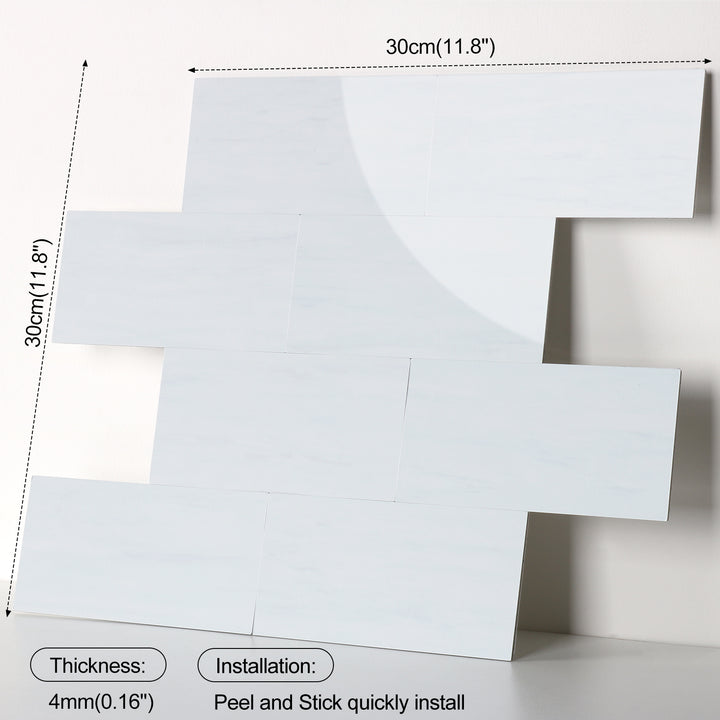Self-adhesive tile size diagram
