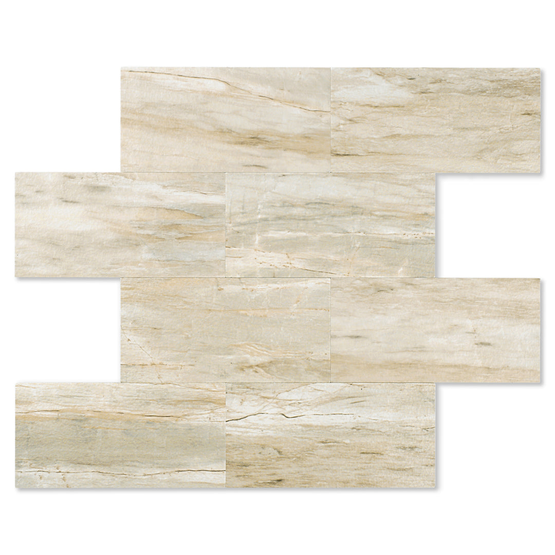 Warm Beige Peel and Stick Subway Backsplash Tile