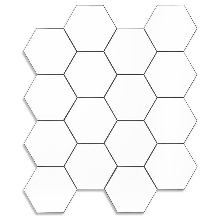 Hexagon Peel and Stick Tiles PVC  White  Backsplash