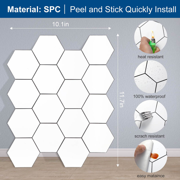 Self-adhesive tile size diagram