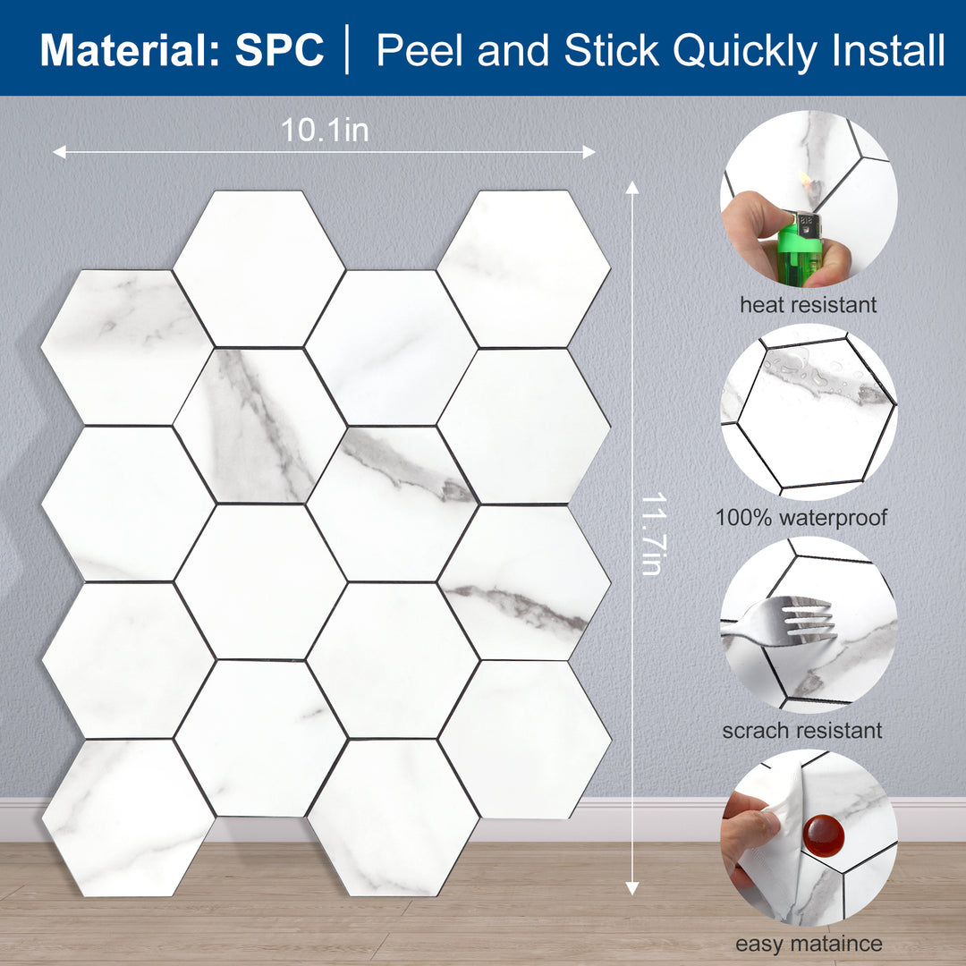 Size chart for self-adhesive wall tiles