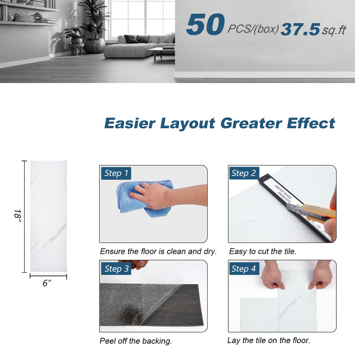 Dimensions guide for peel and stick floor tiles