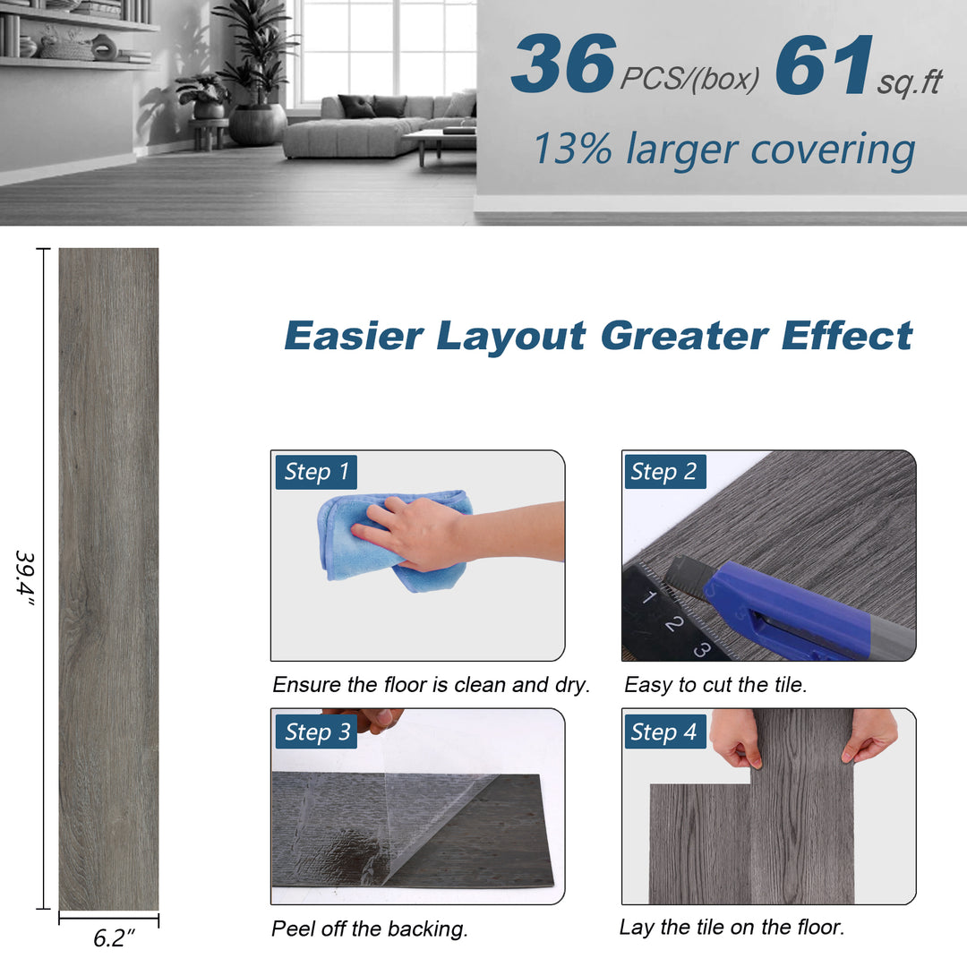 Wood tile flooring sizes