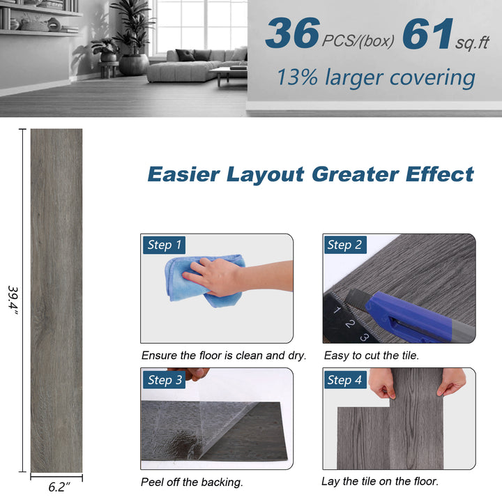 Wood tile flooring sizes