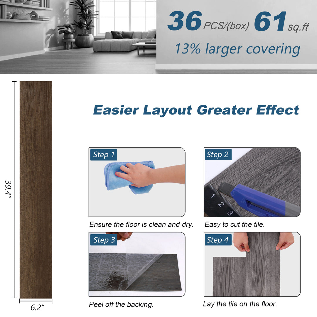 Wood tile flooring sizes