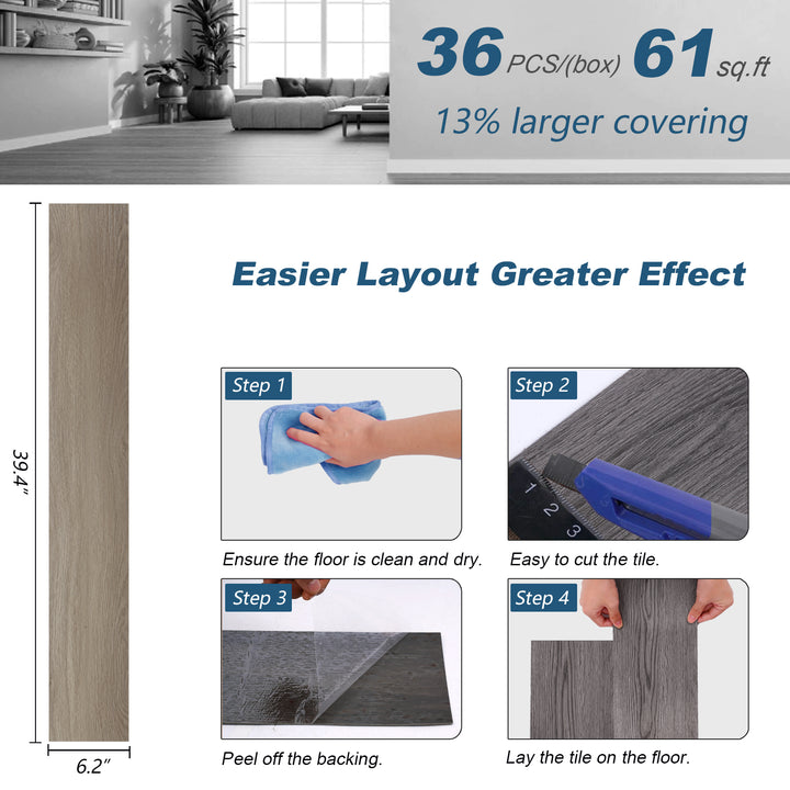 Wood tile flooring sizes