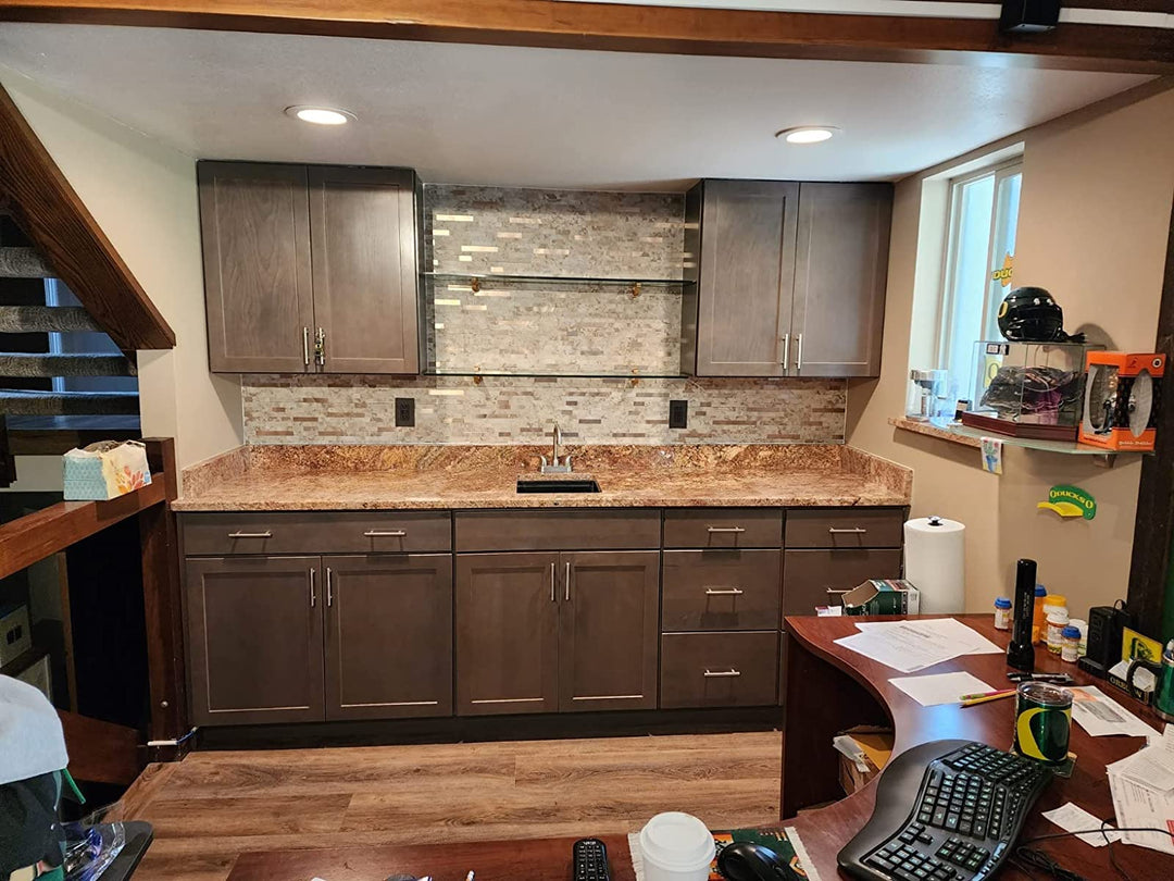 Ecru peel and stick backsplash wall decor