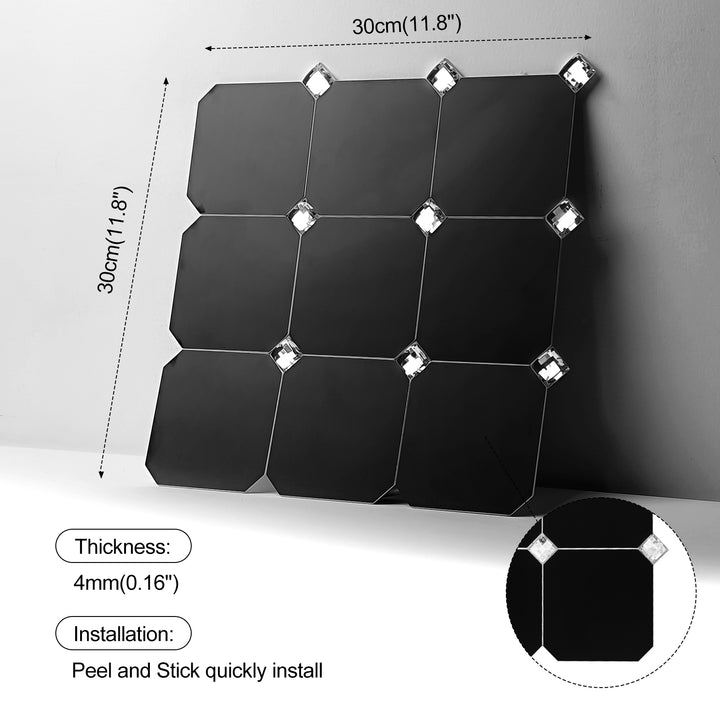 Size chart for self-adhesive wall tiles