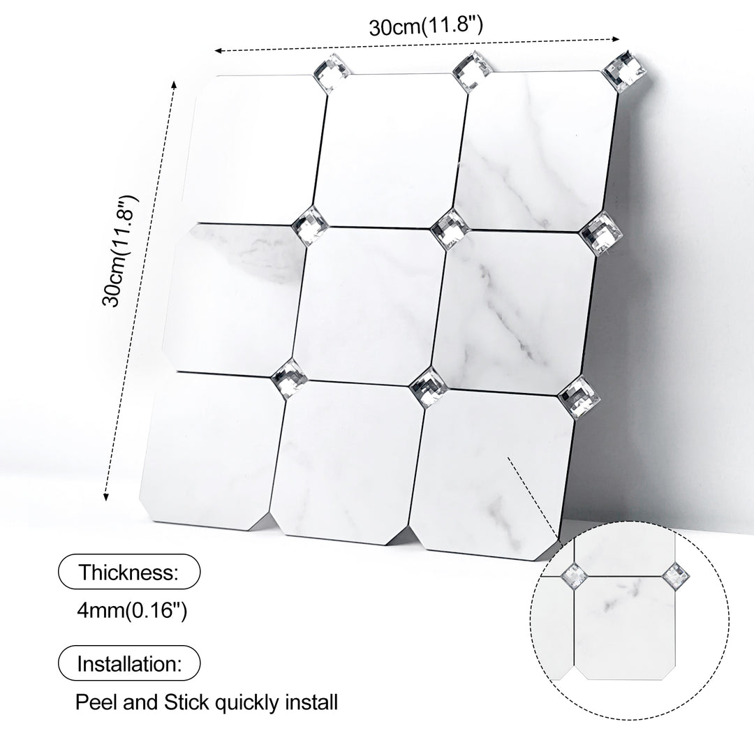 Self-adhesive tile size diagram