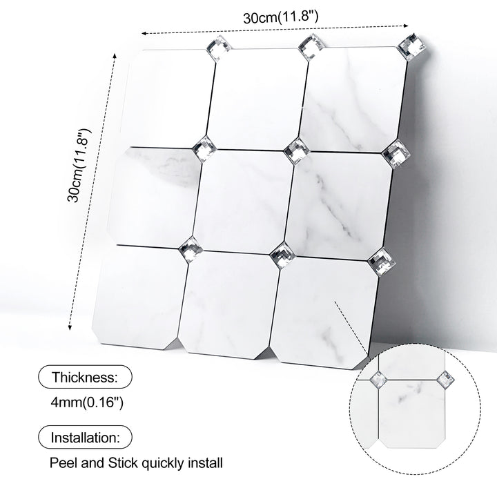 Self-adhesive tile size diagram
