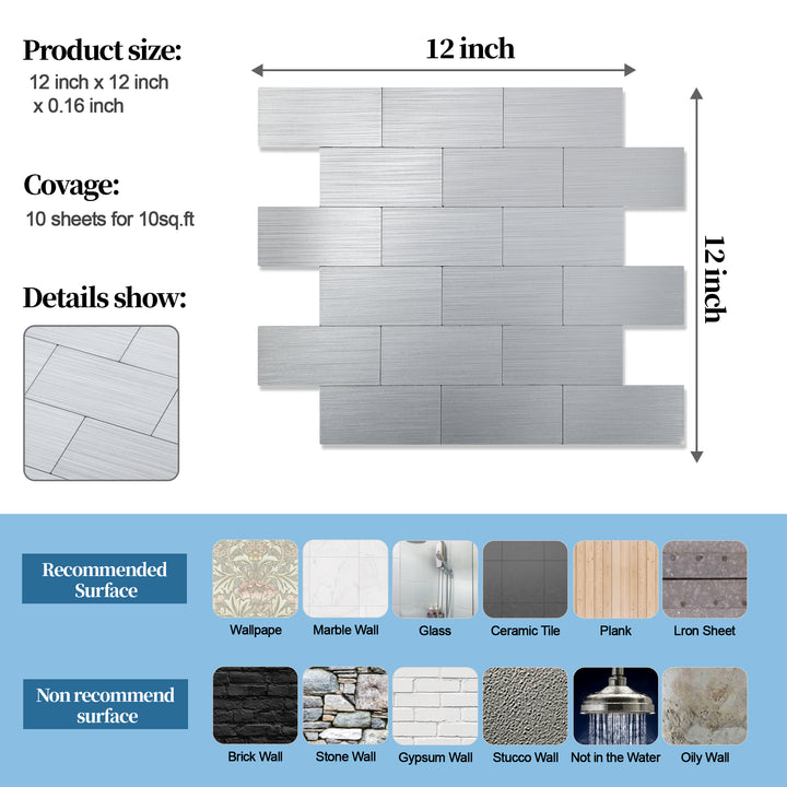 Self-adhesive tile size diagram
