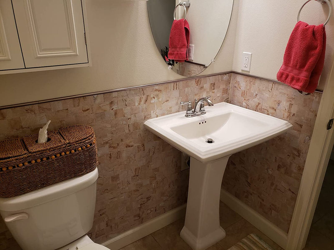 peel and stick stone backsplash for toilet