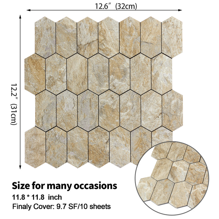 hexagonal tile size