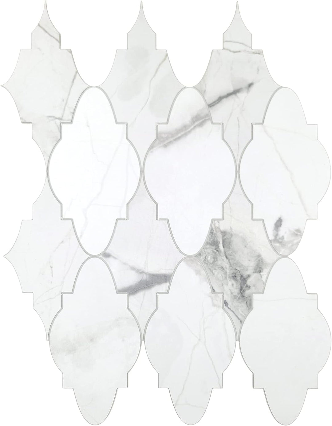 Peel and Stick Fish-Like Waterjet Backsplash