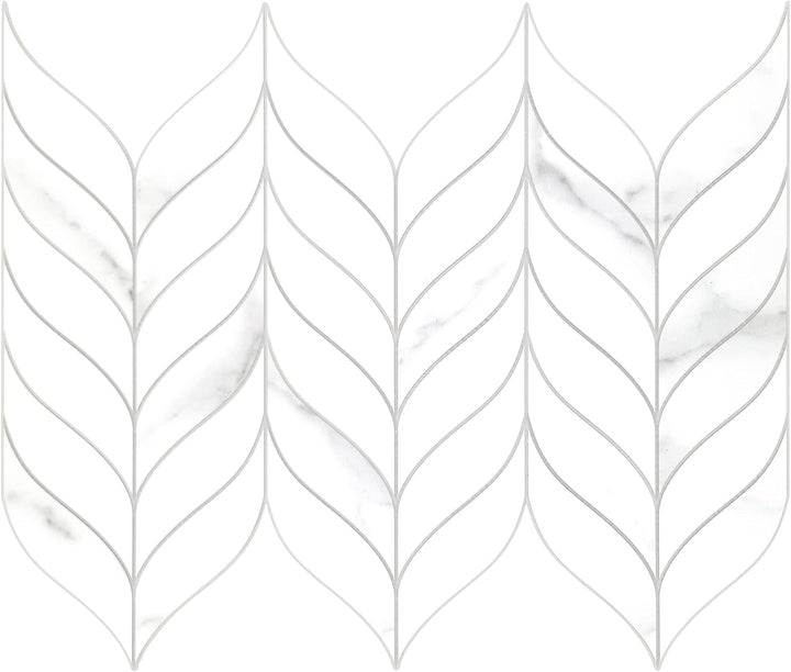 Peel and Stick Leaf Waterjet Backsplash