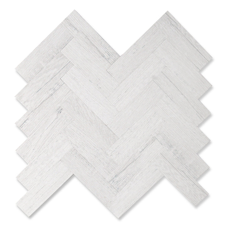 10 sq.ft Grey Wood Herringbone Tile Peel and Stick Wood Backsplash
