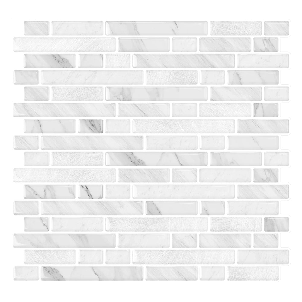White 3D Embossed Vinyl backsplash