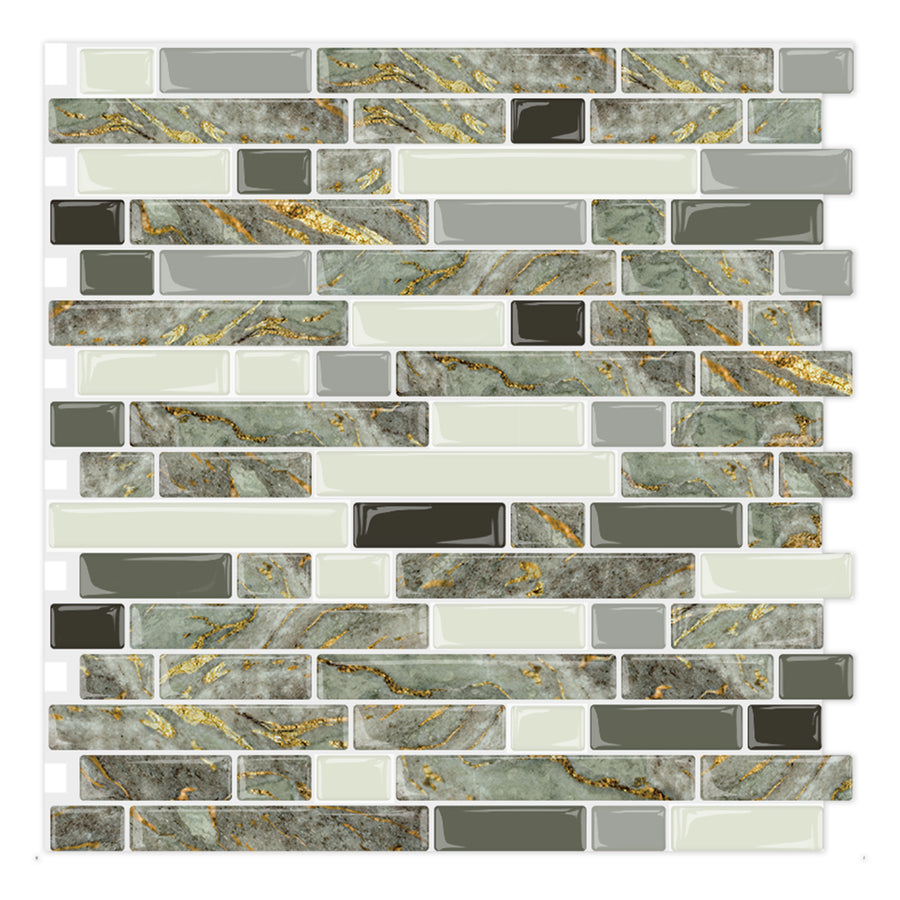 Green 3D Embossed Vinyl Wall Tile