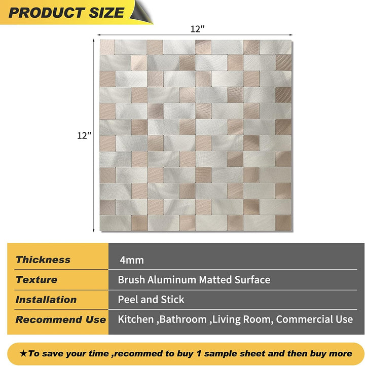 stainless steal stick on backsplash in Gold life style image