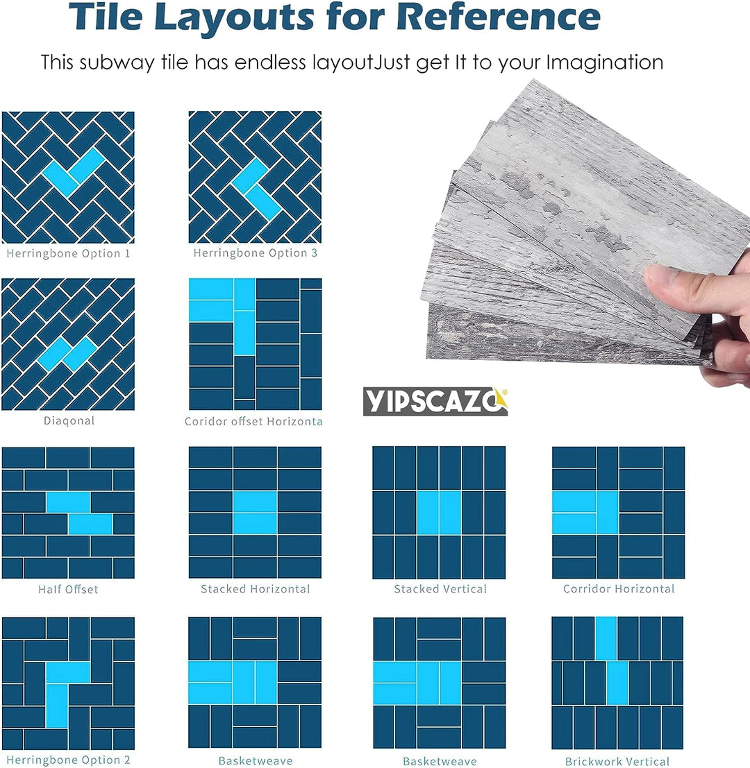 3" X 6"  PVC peel and stick backsplash tiles in Light Rustic paste way image