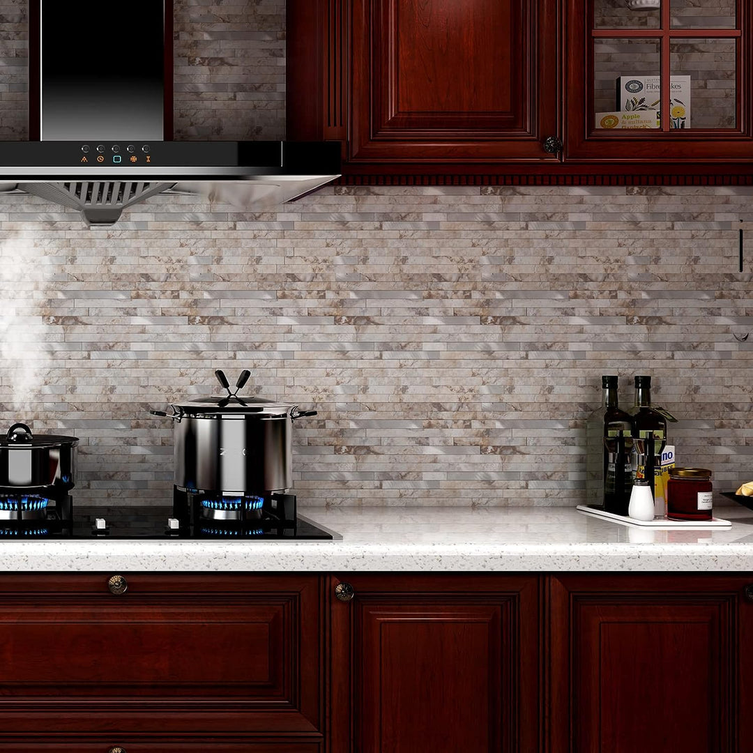 PVC tile backsplash life style image Linear Blend in Perisa