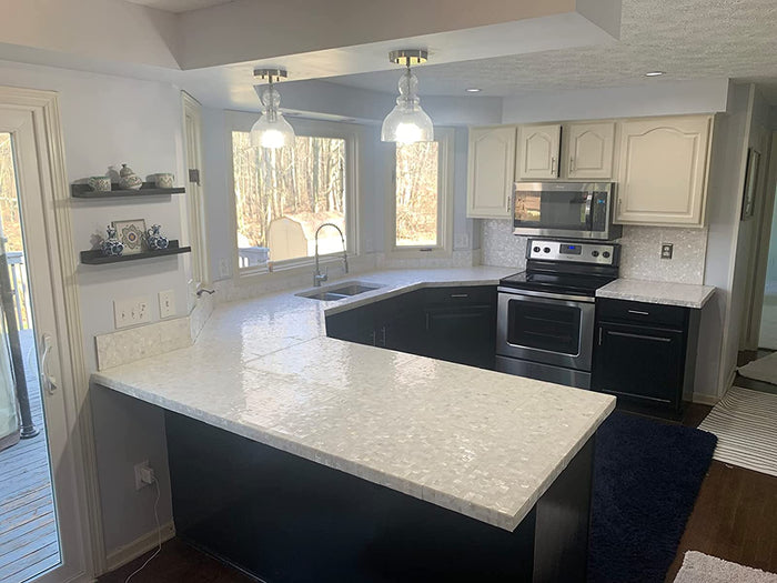 shell mosaic tile stick on counter