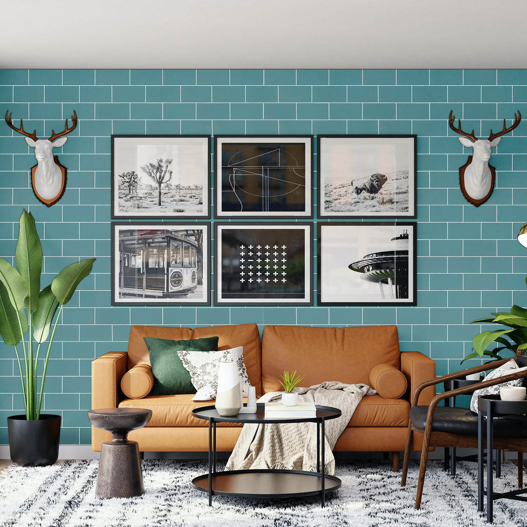 green self adhesive tiles for living room