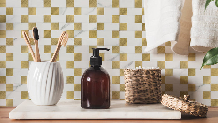 peel and stick bathroom backsplash
