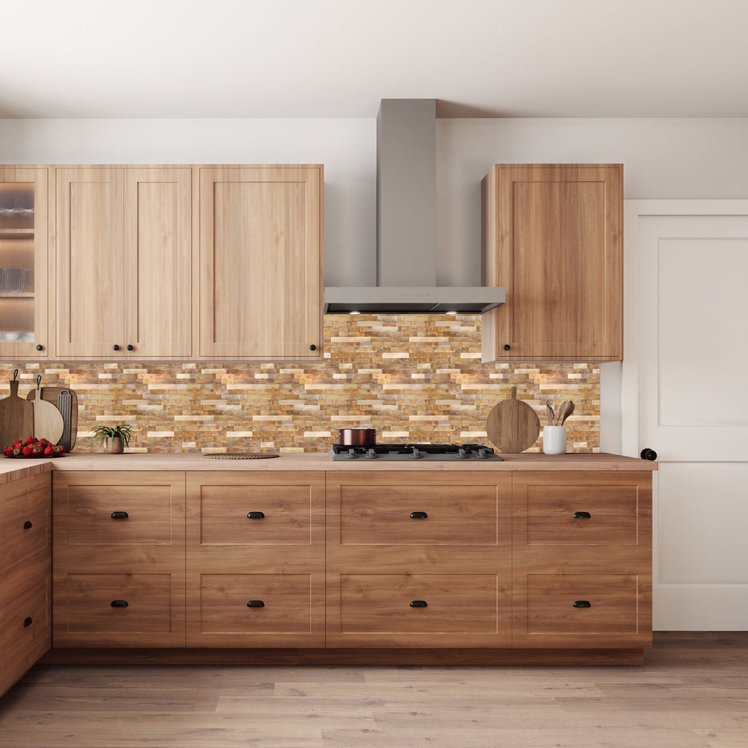copper peel and stick tile for kitchen