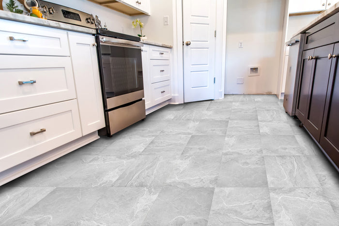 gray vinyl  flooring stick on kitchen