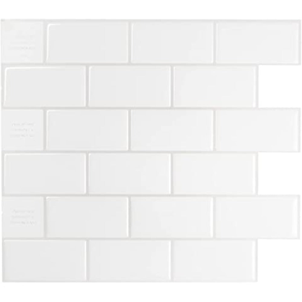 White 3D Adhesive Peel and Stick Tile