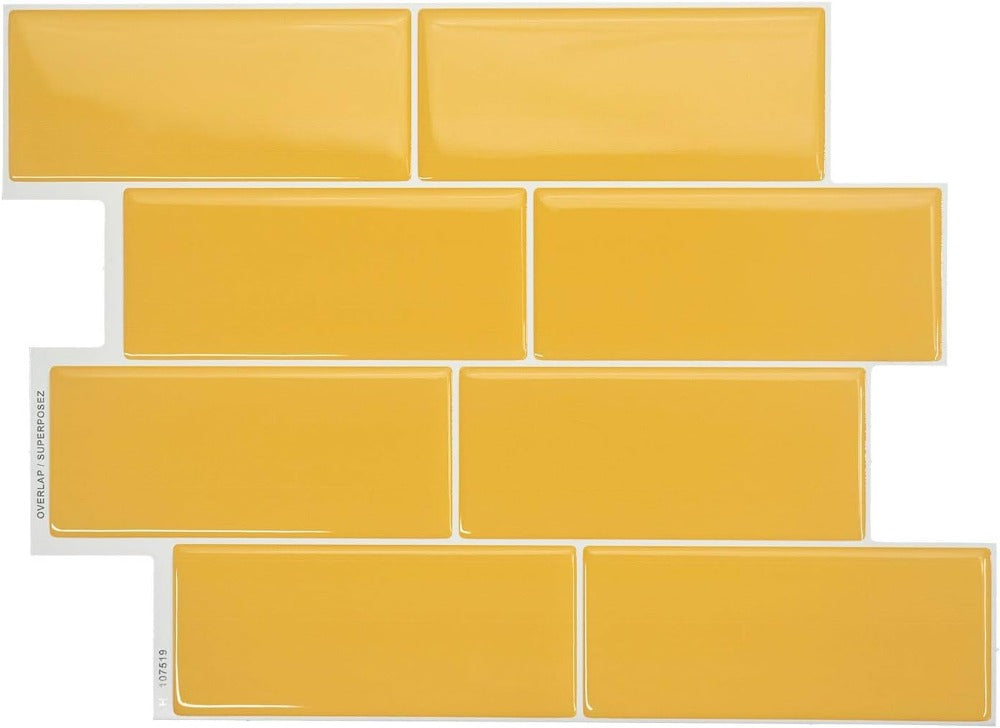 Yellow 3D Adhesive Peel and Stick Tile