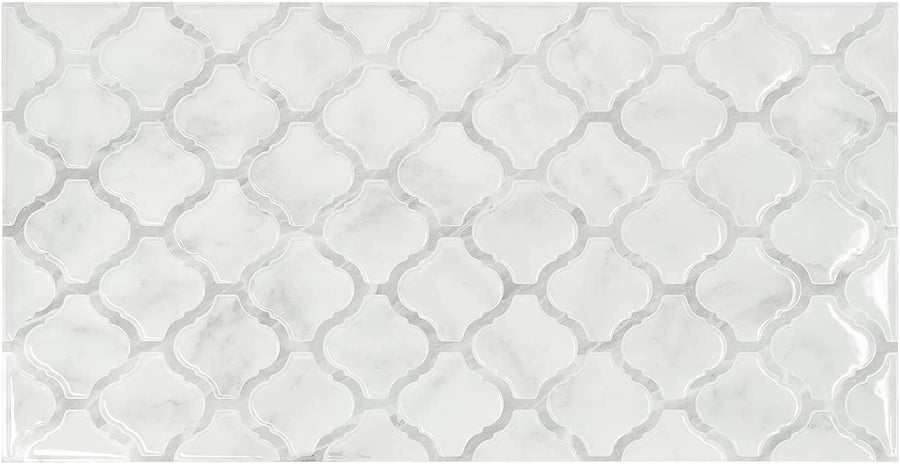 Arabesco White 3D Adhesive Peel and Stick Tile