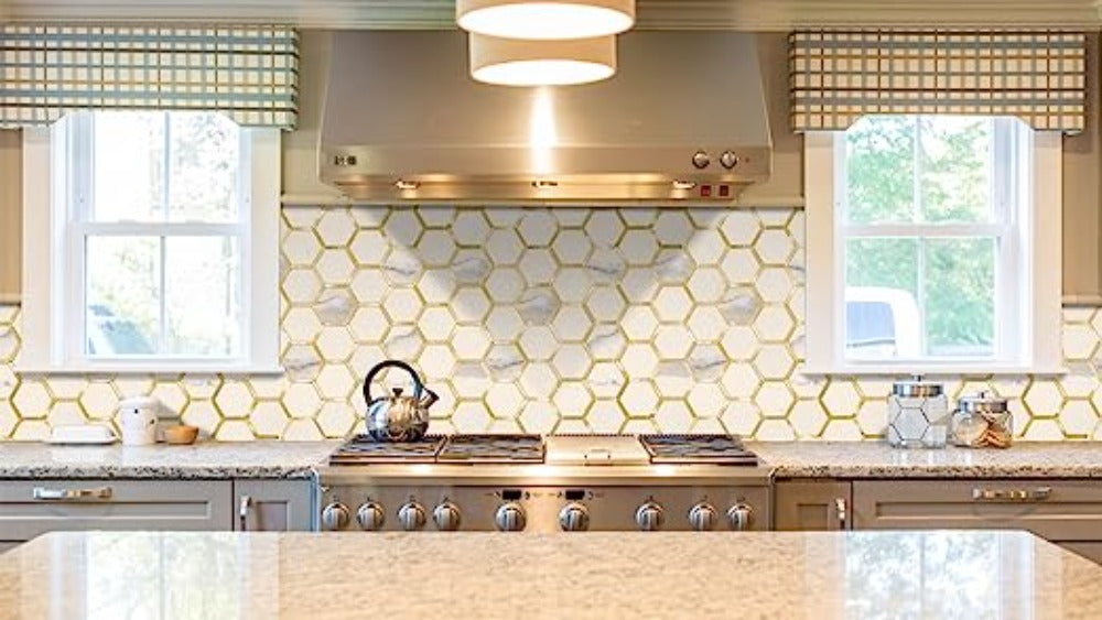 Hexagon Peel and Stick Backsplash Tiles