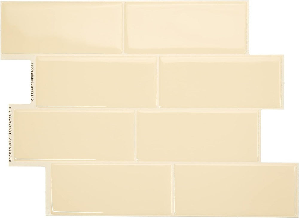 Beige 3D Adhesive Peel and Stick Tile