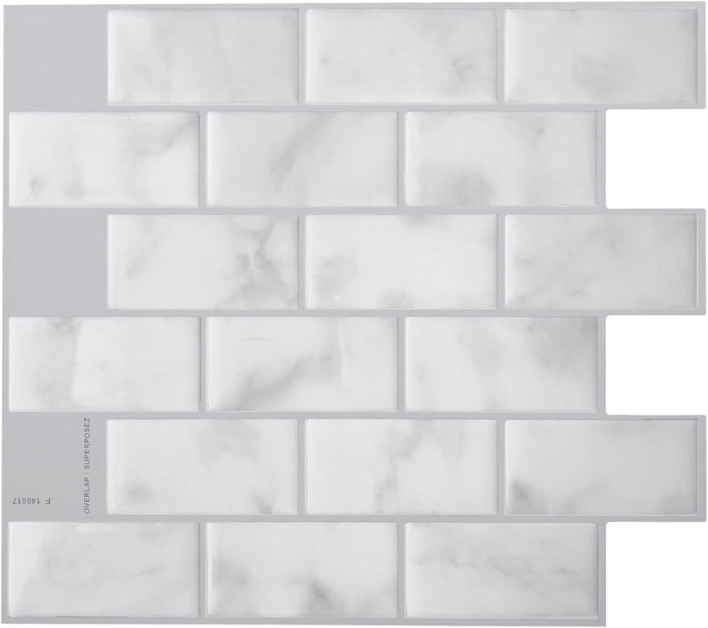 Light Gray 3D Adhesive Peel and Stick Tile