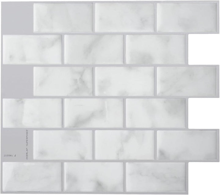 Light Gray 3D Adhesive Peel and Stick Tile